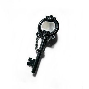 Ball & Chain Co black mirror key enamel pin